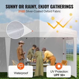 Gazebo Portatile Istantaneo 10 X 20 FT con 3 Pareti Laterali e 2 Finestre Ventilate, Tenda Pop-Up Regolabile in Altezza - Product Image 3
