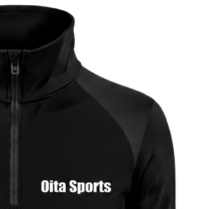 <b>Women</b> Quarter Zip Athletic <b>Top</b> <b>Black</b> <b>Long</b> <b>Sleeve</b> Fitted Sports Training Shirt High Collar Thumbhole Performance Activewear - Product Image 4