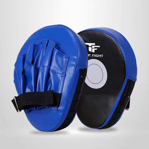 Pads de boxe Focus Mitts plats et incurvés en cuir véritable pour l'entraînement aux arts martiaux MMA, cible de frappe pour les mains - Product Image 3