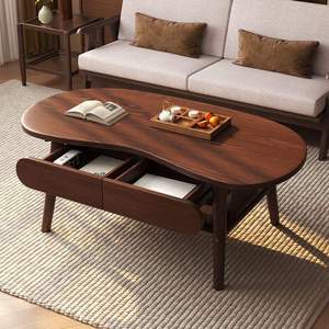 Modern Solid Wood Coffee Table Storage <b>Drawers</b> Midcentury Design Eco-Friendly Handmade Furniture for Living Room Apartment House - Product Image 6