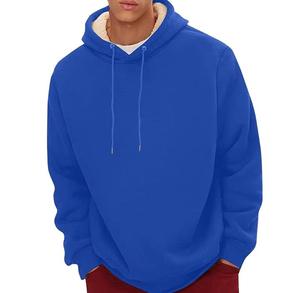 Sweat-shirt à capuche pour homme, coupe classique, couleur unie, doublure polaire, décontracté, coupe-vent, tissu tricoté numérique, manches classiques - Product Image 4