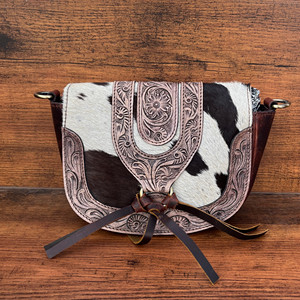 Bolso bandolera de piel de vaca de la colección occidental más vendida, bolsos bohemios tallados a mano, bolsos superventas para uso de mujer - Product Image 2
