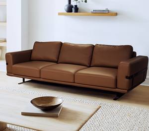 Sofá Esquinero en Forma de L de 11 MULBERRY, Tapizado en Cuero PU y Tela, Estructura de Madera Maciza de Sal, Patas de Metal, Resorte Resistente, Espuma de Alta Densidad - Product Image 6