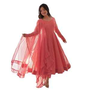 Selling Latest Fashion for Women Long Fox Georgette With Embroidery Anarkali Kurti Gown With Dupatta <b>Wedding</b> Partywear Suit - Product Image 1