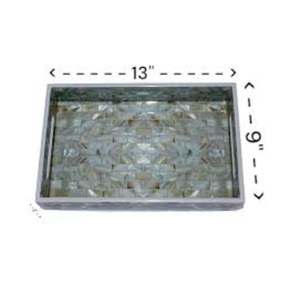 Handcrafted Moroccan Style Mother Of Pearl Inlay Serving Tray Luxury Geometric Cross Design Decorative Tray For Home Decor - Product Image 3
