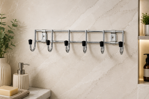 Stainless Steel Wall Mounted <b>Towel</b> Hook <b>Set</b> Polished Robe Hook 6 Hook Bathroom Kitchen Organizer - Product Image 4