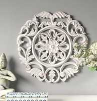 Ensemble de 3 panneaux muraux en bois découpés au laser, art floral tropical, fleurs d'hibiscus, feuilles de palmier, sculpture murale en bois