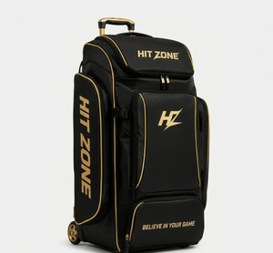 Large Cricket Kit Bag HIT ZONE 1000D Heavy Duty Sports Gear Storage <b>Backpack</b> Professional Players <b>Wheels</b> Shoe Compartment - Product Image 2