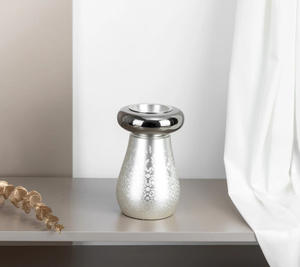 Quemador de Incienso de Metal Plateado con Base Geométrica Negra, Soporte Aromático Hecho a Mano para Incienso Chino, Uso Durante Todo el Año - Product Image 3