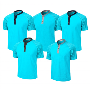 เสื้อยืดแขนสั้นทรงเฮนลีย์ผู้ชาย แขนเสื้อแบบแร็กแลน แต่งขอบตัดสี ดีไซน์บล็อกสี ลำลอง ผ้าถัก ทรงปกติ - Product Image 2