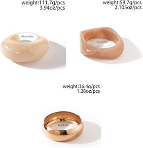 ALTAMASH CRAFT Chunky Resin Circle Bangles Set for Women | Acrylic Marble Finish Fashion <b>Bracelets</b> Home Decoration Business - Product Image 3