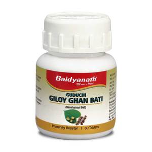 Tabletas Baidyanath Giloy (Guduchi) Ghan Bati - Sin Parabenos, Aptas para Diabéticos, Extracto Herbal, 99% Puro, Extracción Líquido-Sólido - Product Image 1