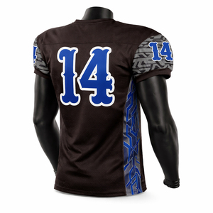 Maillot de football américain personnalisé pour hommes, respirant, en mesh, col en V, uniforme d'équipe, camouflage, manches courtes, imprimé par sublimation, OEM - Product Image 4