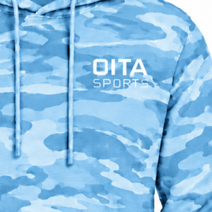 Sky Blue <b>Camo</b> Pullover Hoodie Men Custom Printed Fleece Sweatshirt Kangaroo Pocket Drawstring Long Sleeve Casual Sportswear <b>Top</b> - Product Image 6