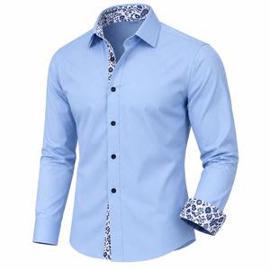 Chemise décontractée pour homme à manches longues, boutonnée, à carreaux, écologique, respirante, avec logo sur le devant, 100 % coton, tissu flanelle infroissable - Product Image 4