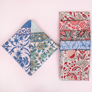 Cotton Block Printed Reversible Square Soft Breathable Outdoor Hiking Cycling & Travel Accessory Handmade Women's <b>Bandana</b> - Product Image 2