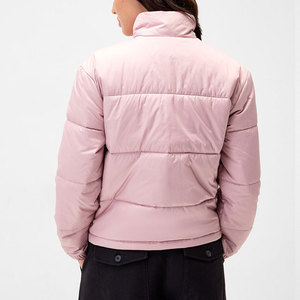 Nouvelle veste matelassée courte pour femme avec poche avant zippée, col montant, couleur unie, très tendance pour l'hiver - Product Image 5
