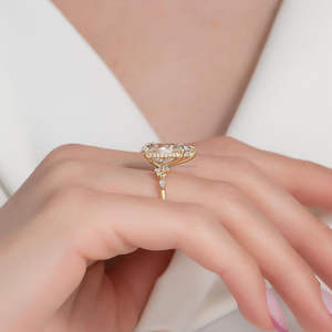 IGI/GIA Lab Grown Cut Diamond <b>Vintage</b> 14k Yellow Wedding/Engagement <b>Ring</b> Unisex Fine White <b>Gold</b> for Anniversary Party-Worthy - Product Image 2