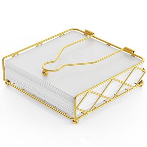 Porte-serviettes carré en métal plat, design européen moderne et créatif, avec bras lesté, pour cuisine et voiture - Craftera Exports - Product Image 3