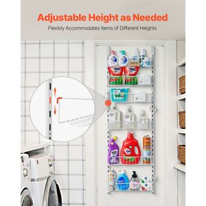 Regolabile a 6 livelli sopra la porta organizzatore dispensa appendiabiti per cucina - Product Image 3
