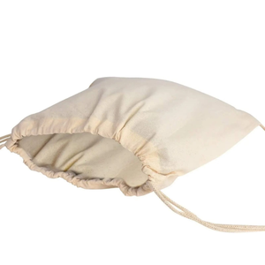 Customized Plain White 6-12oz Cotton Gift Sack Bag with Festive Drawstring Closure for Dry Goods <b>Storage</b> - Product Image 3