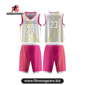 Ensemble de maillots de basket-ball personnalisés, sublimés, col en V, sans manches, unisexe, adulte, respirant, polyester 360 g/m², uniforme - Product Image 4
