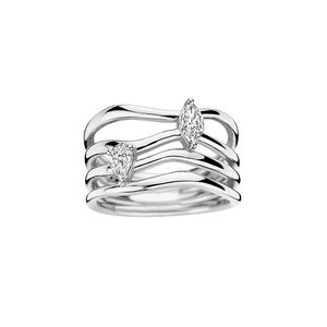Bague en or massif 14 carats avec diamants de laboratoire multi-ondulations, coupe marquise, pour femme, bijoux fins élégants et luxueux - Product Image 5