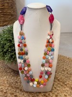 Collier en résine perlée multicolore fait main, Bijoux de luxe, Artisanat en résine, Résine indienne bohème, Fée, Amour, Musique, Anime
