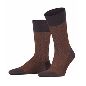 <b>Brown</b> Men's Crew Hiking <b>Socks</b> Jacquard Knitted Geometric Pattern Breathable Polyester Spandex Outdoor Sports Autumn Wear - Product Image 1