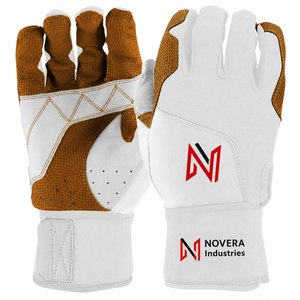 ถุงมือตีเบสบอลหนังแพะแท้ 100% ยึดเกาะดีเยี่ยม สำหรับผู้ชาย รับผลิตตามสั่ง ฝึกซ้อม ถุงมือตีเบสบอลปักโลโก้ตามต้องการ - Product Image 1