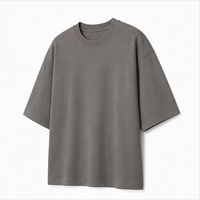 T-shirt Homme Oversize à Manches Courtes en Coton Interlock Effet Étain avec Épaules Tombantes Personnalisé MTS-OVR-0044