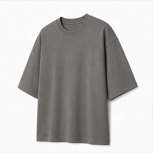 Camiseta de Manga Corta Oversize para Hombre, Personalizada, de Algodón Interlock Pewter, con Hombros Caídos, MTS-OVR-0044 - Product Image 6