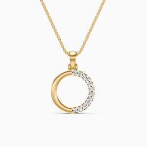 Collar Clásico Unisex de Oro Sólido de 14K con Diamante Cultivado en Laboratorio de Corte Pera, Engaste Pavé, Joyería para Uso Diario y Compromiso - Product Image 5