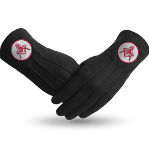 Guantes Negros de Algodón con Emblema Masónico, Largos hasta la Muñeca, Impresión por Transferencia de Calor, Transpirables, Casuales, Estilo Liso para Primavera y Otoño - Product Image 1