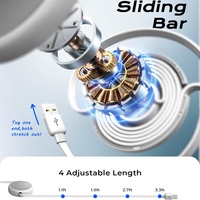Câble rétractable LISEN 2026 personnalisé avec logo, anti-emmêlement, chargeur USB multi-connecteurs 3-en-1 pour iPhone 17 16 15 Pro Max Samsung S25