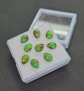 Turquesa Verde Cobre en Forma de Pera, Cabujón, Gema Suelta para Joyería - Product Image 2