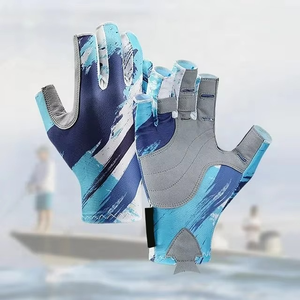Men's Women's <b>Fingerless</b> Fly Fishing <b>Gloves</b> Leather Breathable Lightweight Stretch Sun Protection Sailing Hook Loop - Product Image 1