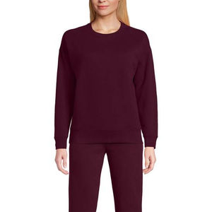 Sudadera de Punto Suave al Tacto para Mujer, Color Borgoña, 100% Algodón, para Invierno, Deportiva, Informal, con Mangas Largas, Última Moda, Alta Demanda - Product Image 4