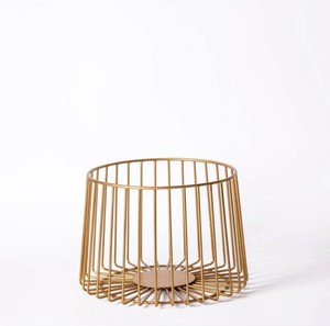 Modern Gold Metal Wire Fruit Basket Decorative Round Fruit Bowl <b>Tabletop</b> Centerpiece Kitchen Storage Organizer - Product Image 1