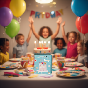 Borsa Regalo ILAN 18x24x8cm con Design Torta di Compleanno per Feste - Product Image 3