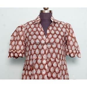 Robe longue en coton à fleurs de haute qualité, col en V, coupe ample, pour le printemps et l'été, robe maxi élégante, robe décontractée tendance pour femmes - Product Image 3