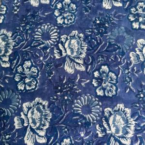 Tela 100% Algodón Estampada a Mano, Suave, Transpirable, Teñido Natural, Estilo Boho Floral, Material para Vestidos, Venta al por Mayor, India Soul Jaipur, Algodón Peinado - Product Image 3