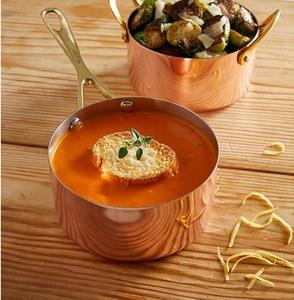 Olla para Salsas Pequeña de Acero Inoxidable con Recubrimiento de Cobre, Venta al por Mayor de Utensilios de Cocina Pequeños para Uso Diario, Servir y Regalar - Product Image 1