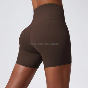 High Waist Solid Yoga Leggings for Women Breathable Elastic Waist Spandex/Nylon Material Short Length Fitness Wear Customizable - Product Image 4