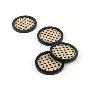 Handmade Unique Wooden Rattan <b>Coasters</b> for <b>Drinks</b> Rustic Round <b>Drink</b> <b>Coasters</b> for Table Party Decor from Vietnam - Product Image 1