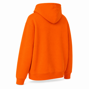 Sudadera con Capucha Premium Naranja Brillante Sin Cordones, Corte Regular, Unisex, Forro Polar de Algodón Grueso, Bolsillo, Transpirable, Personalizable para Invierno - Product Image 4