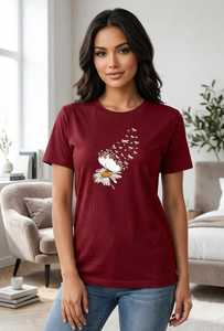 เสื้อยืดผู้หญิงลายสัตว์ พิมพ์ดิจิทัล คุณภาพสูง เนื้อผ้าฝ้ายนุ่ม สวมใส่สบาย ระบายอากาศได้ดี แขนสั้น สีกรมท่า เหมาะสำหรับฤดูร้อน สามารถปรับแต่งได้ - Product Image 2