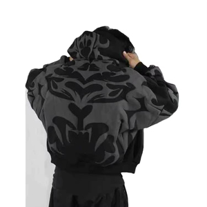 Sudadera con Capucha Oversize Estampada Personalizada OEM ODM Premium, Estilo Urbano Corto y Holgado, Unisex, 100% Algodón, Venta al por Mayor - Product Image 4