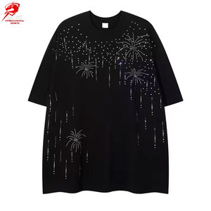 Camisetas de hombre con pedrería de marca personalizada, ropa de alta gama, tela suave, tacto de lujo, estilo elegante, al por mayor - Product Image 1