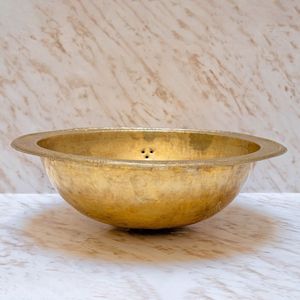 Premium Brass Wash <b>Basin</b> Handmade Bathroom Vanity Sink Luxury Countertop Design For Modern Home Decoration - Product Image 5